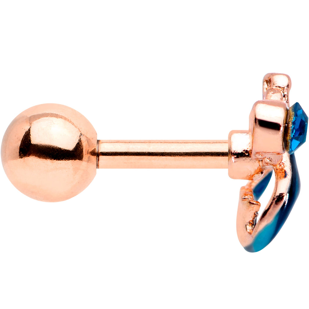 BodyCandy 16G 1/4 Aqua Gem Rose Gold Tone Mermaid Cartilage Tragus — lifestyle context