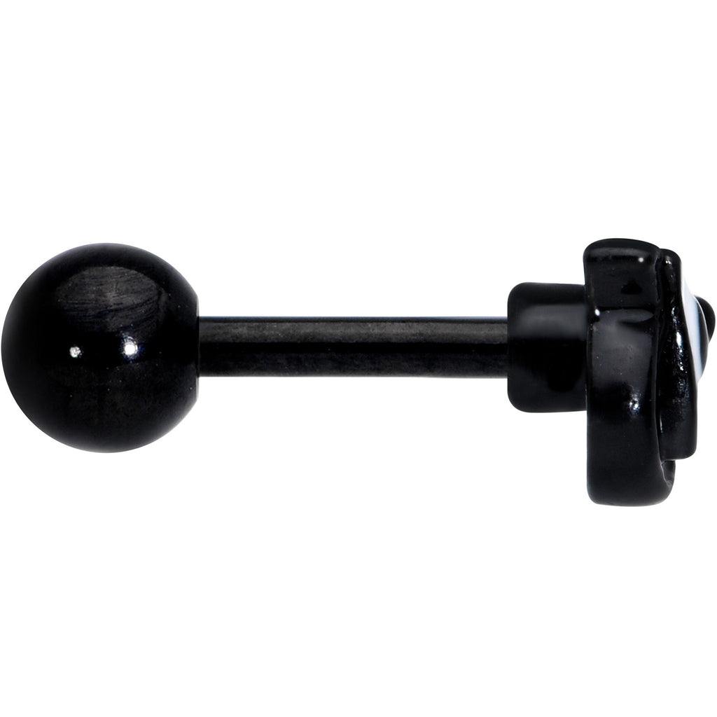 BodyCandy 16G 1/4 Black White Formal Bow Cartilage Tragus Earring — lifestyle context
