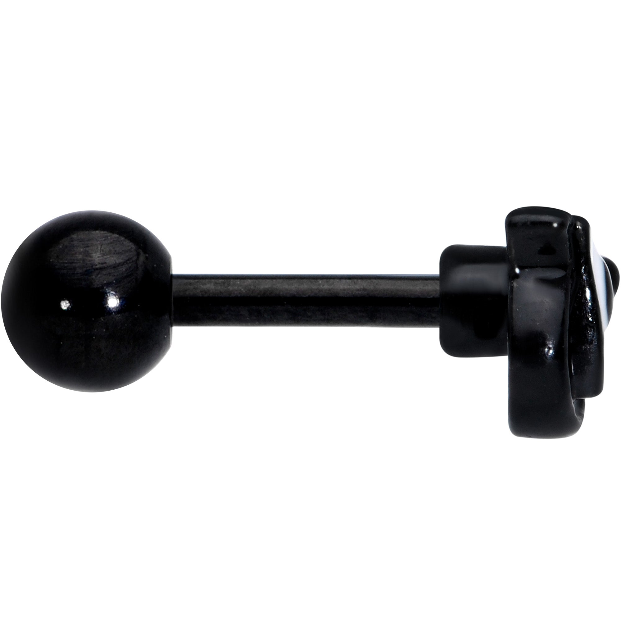 BodyCandy 16G 1/4 Black White Formal Bow Cartilage Tragus Earring — lifestyle context