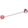 BodyCandy 14G Clear Gem Red Ladybug Flower Industrial Barbell 38mm — main product shot