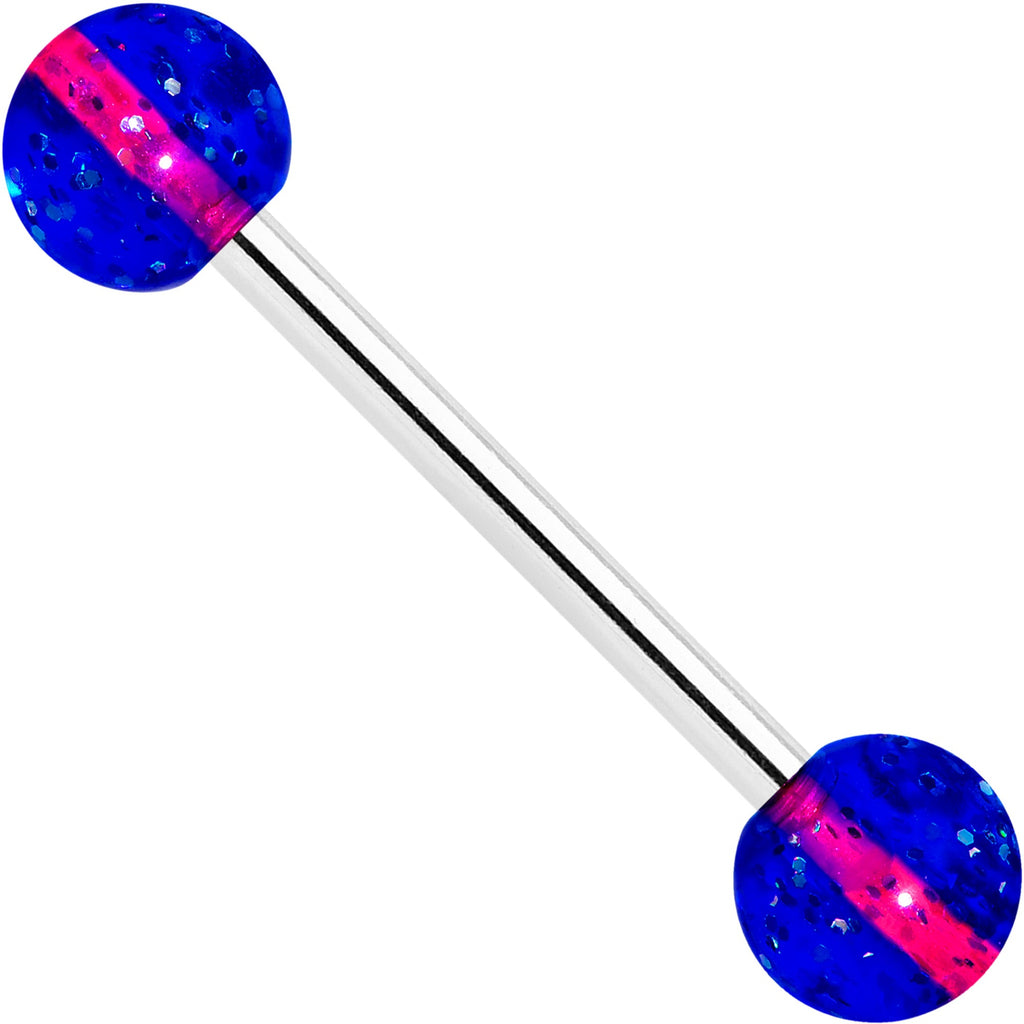 BodyCandy Blue Purple UV Glow Acrylic Ball Barbell Tongue Ring — main product shot