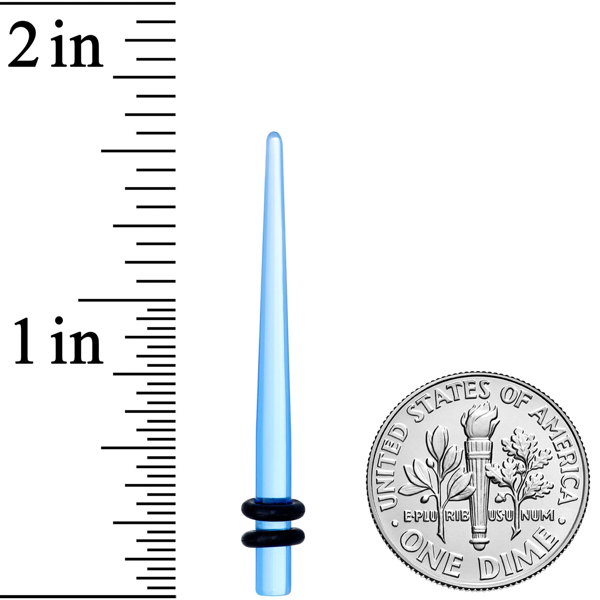 BodyCandy 8G Blue Acrylic Straight Taper Set — lifestyle context