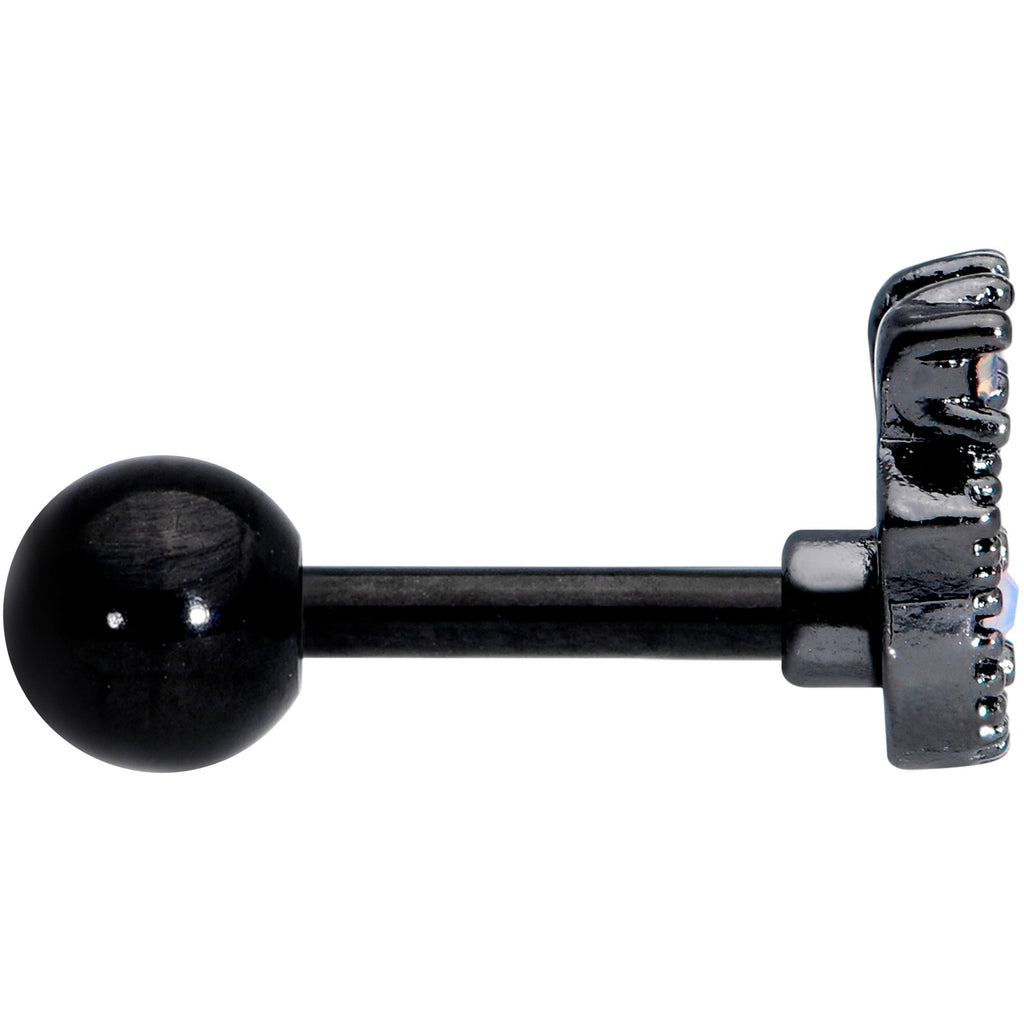 BodyCandy 16G 1/4 Black White Faux Opal UFO Cartilage Tragus — lifestyle context