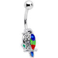 BodyCandy Clear Gem Tropical Parrot Bird Belly Ring — main product shot