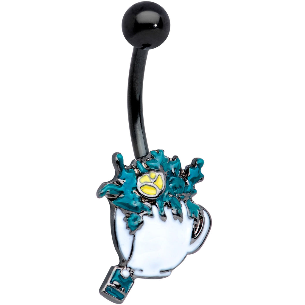 BodyCandy Black Creepy Halloween Tea Belly Ring — main product shot
