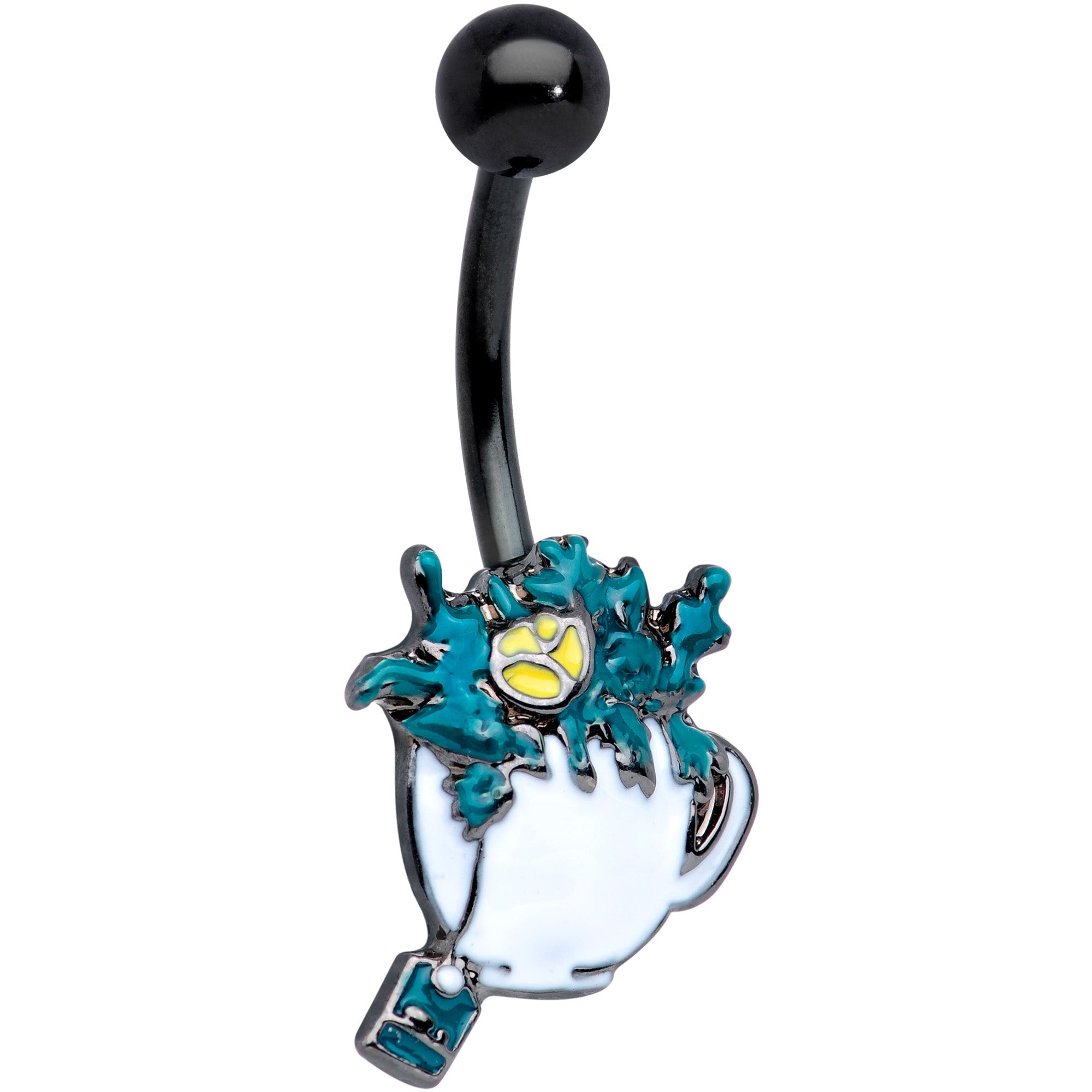 BodyCandy Black Creepy Halloween Tea Belly Ring — main product shot
