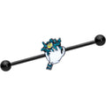 BodyCandy 14G Black Creepy Halloween Tea Industrial Barbell 38mm — main product shot