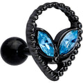 BodyCandy 16G 1/4 Aqua Gem Black Alien Cartilage Tragus — main product shot