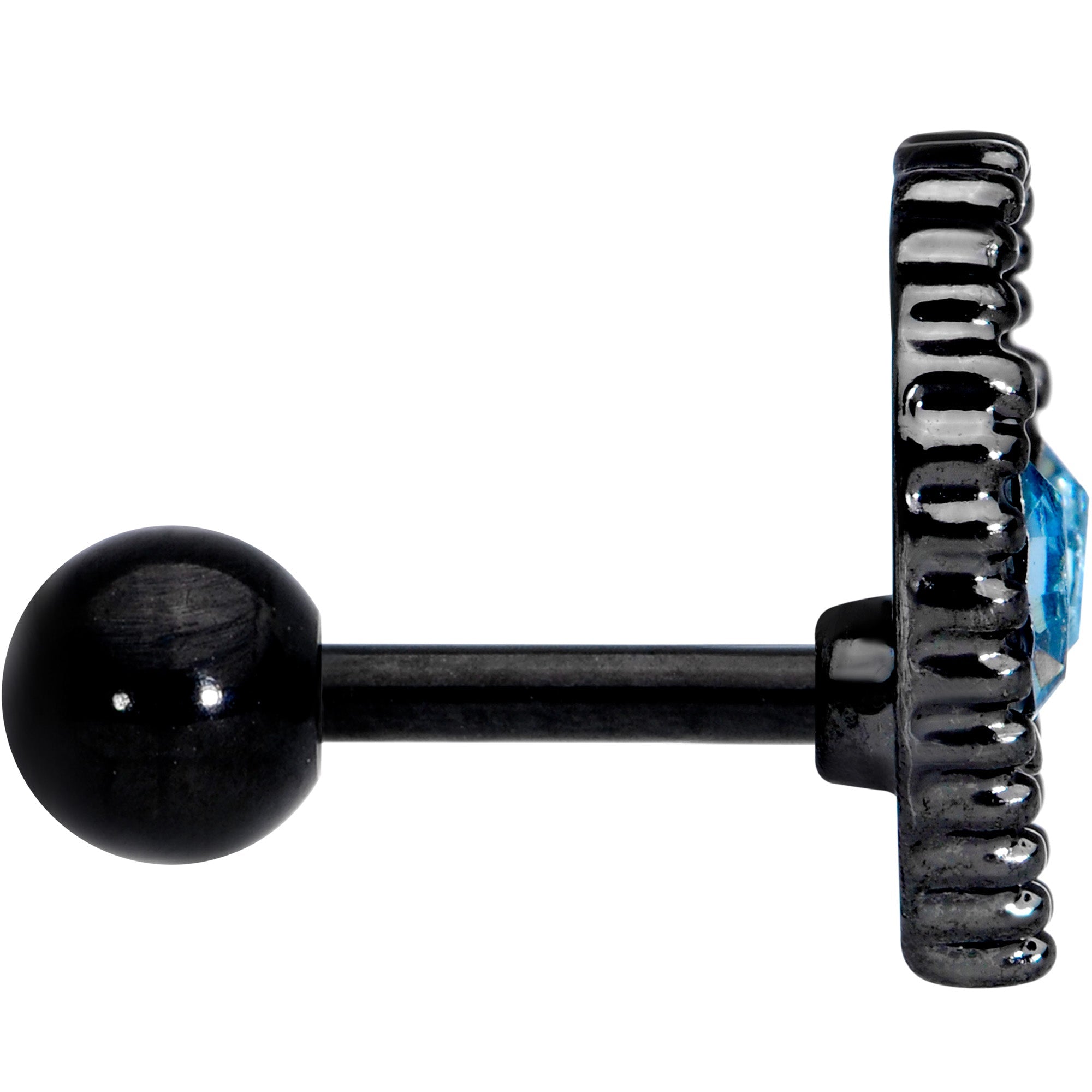 BodyCandy 16G 1/4 Aqua Gem Black Alien Cartilage Tragus — lifestyle context
