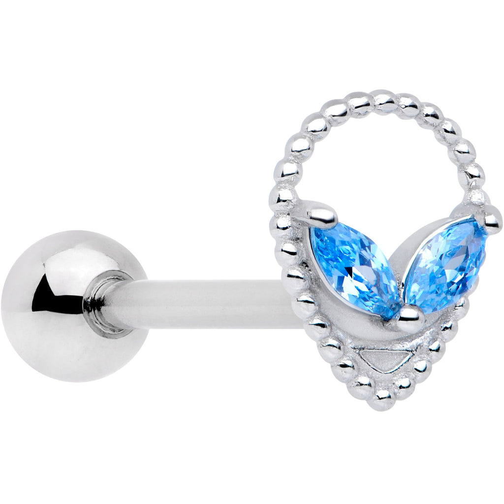 BodyCandy Aqua Gem Alien Barbell Tongue Ring — main product shot