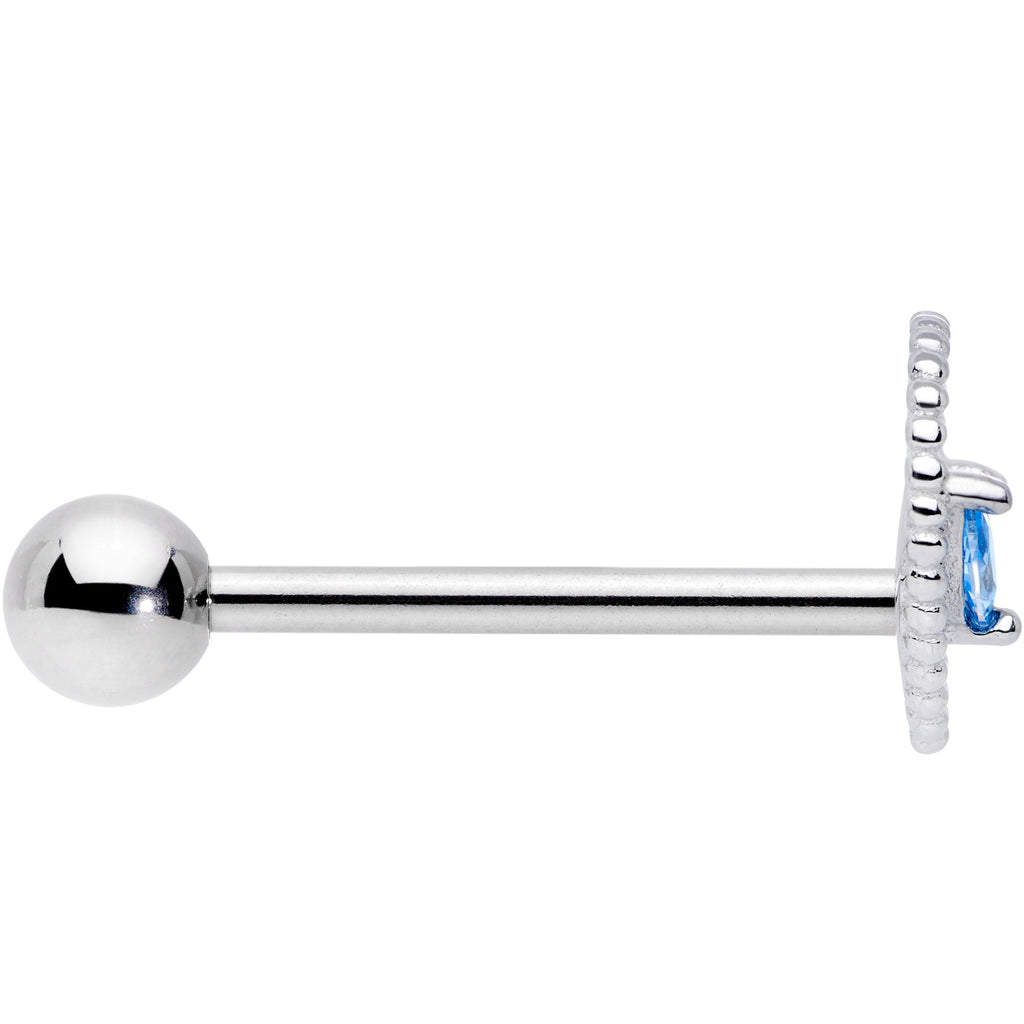 BodyCandy Aqua Gem Alien Barbell Tongue Ring — lifestyle context
