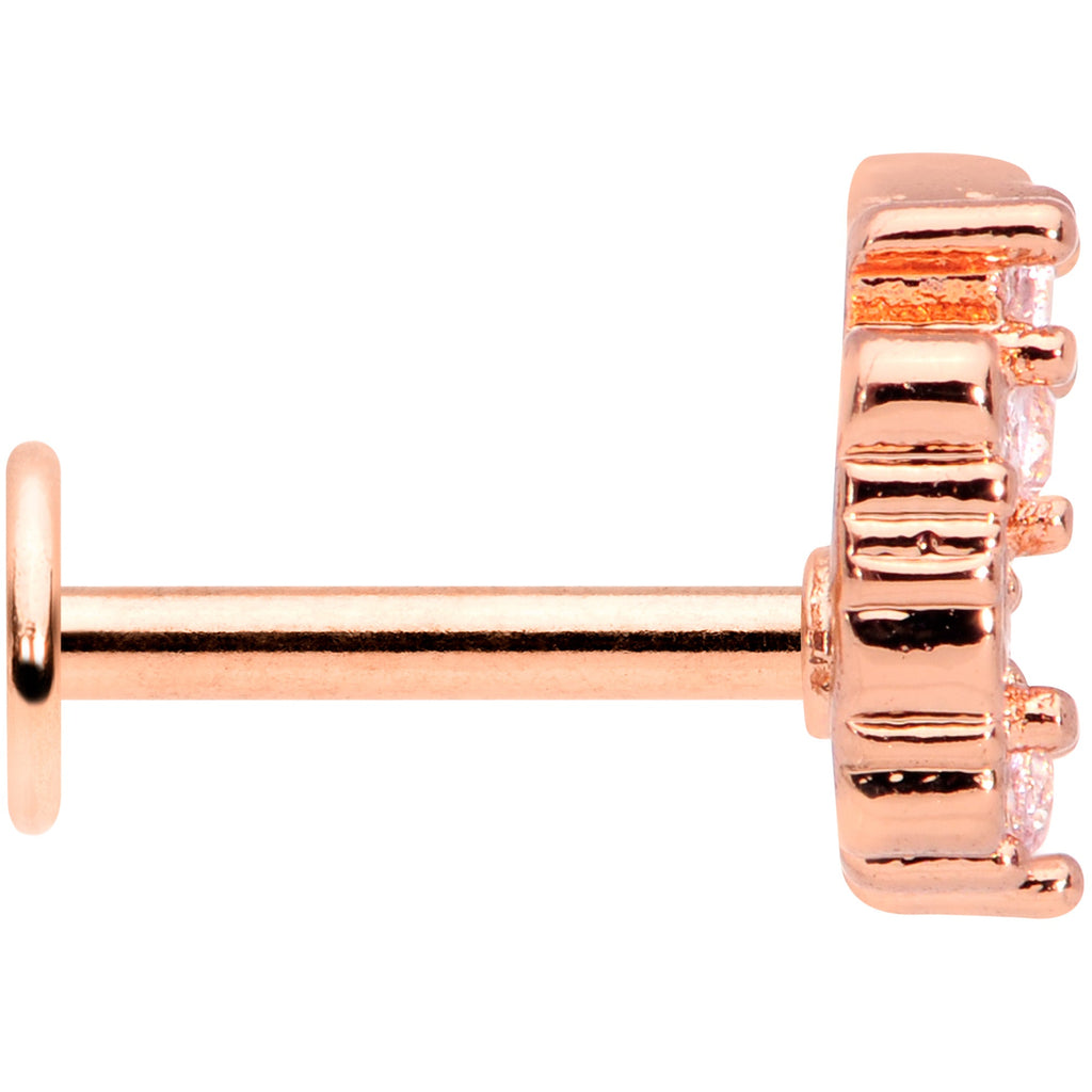 BodyCandy 16G 5/16 Clear CZ Gem Rose Gold Tone Elegant Labret Monroe Tragus — lifestyle context