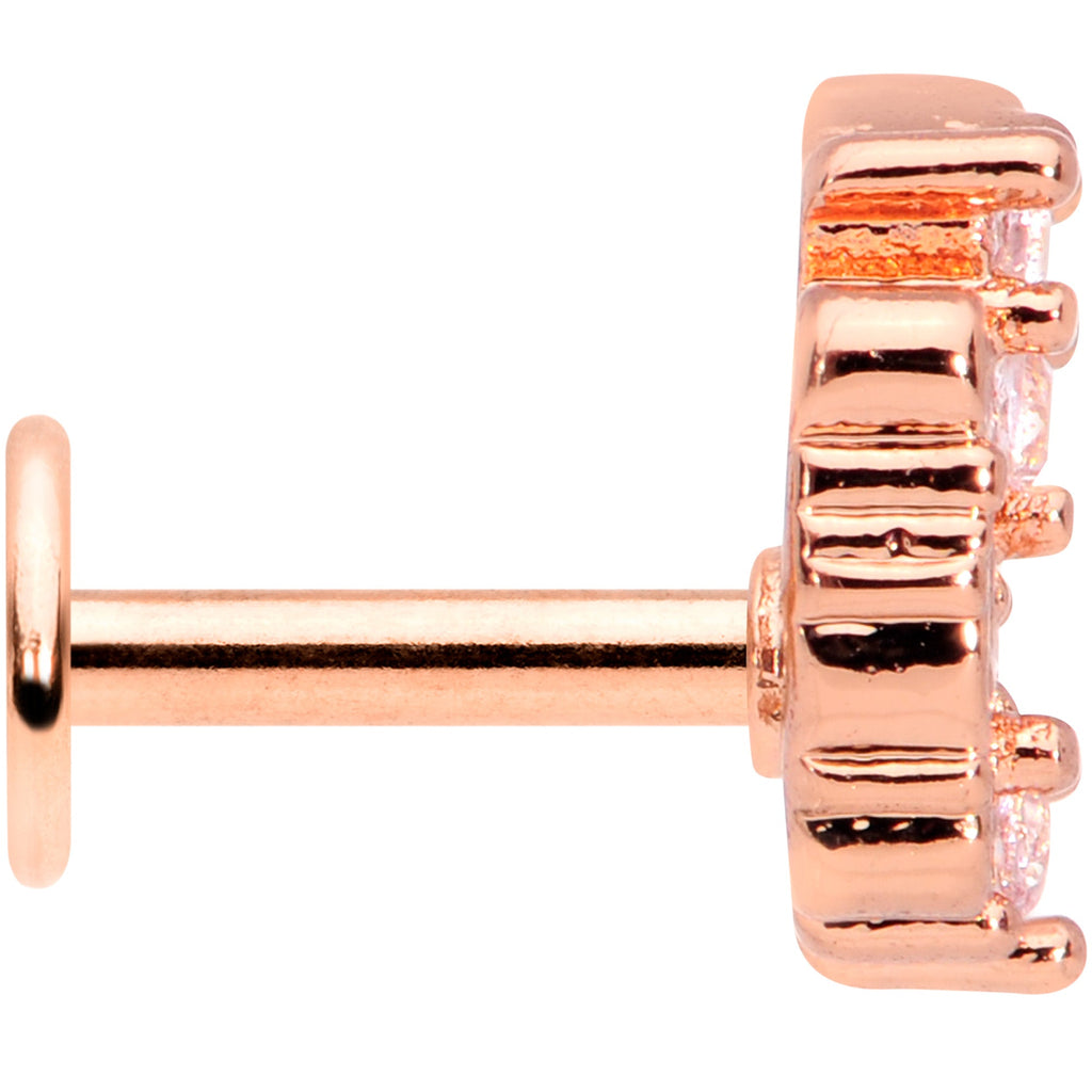 BodyCandy 16G 1/4 Clear CZ Gem Rose Gold Tone Elegant Labret Monroe Tragus — lifestyle context