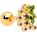 BodyCandy 16G 1/4 Gold Tone Yummy Grapes Cartilage Tragus Earring — main product shot