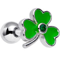 BodyCandy 16G 1/4 Green Gem Shamrock St Patricks Day Cartilage Tragus — main product shot