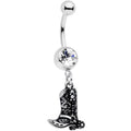 BodyCandy Clear Gem Cowboy Boot Dangle Belly Ring — main product shot