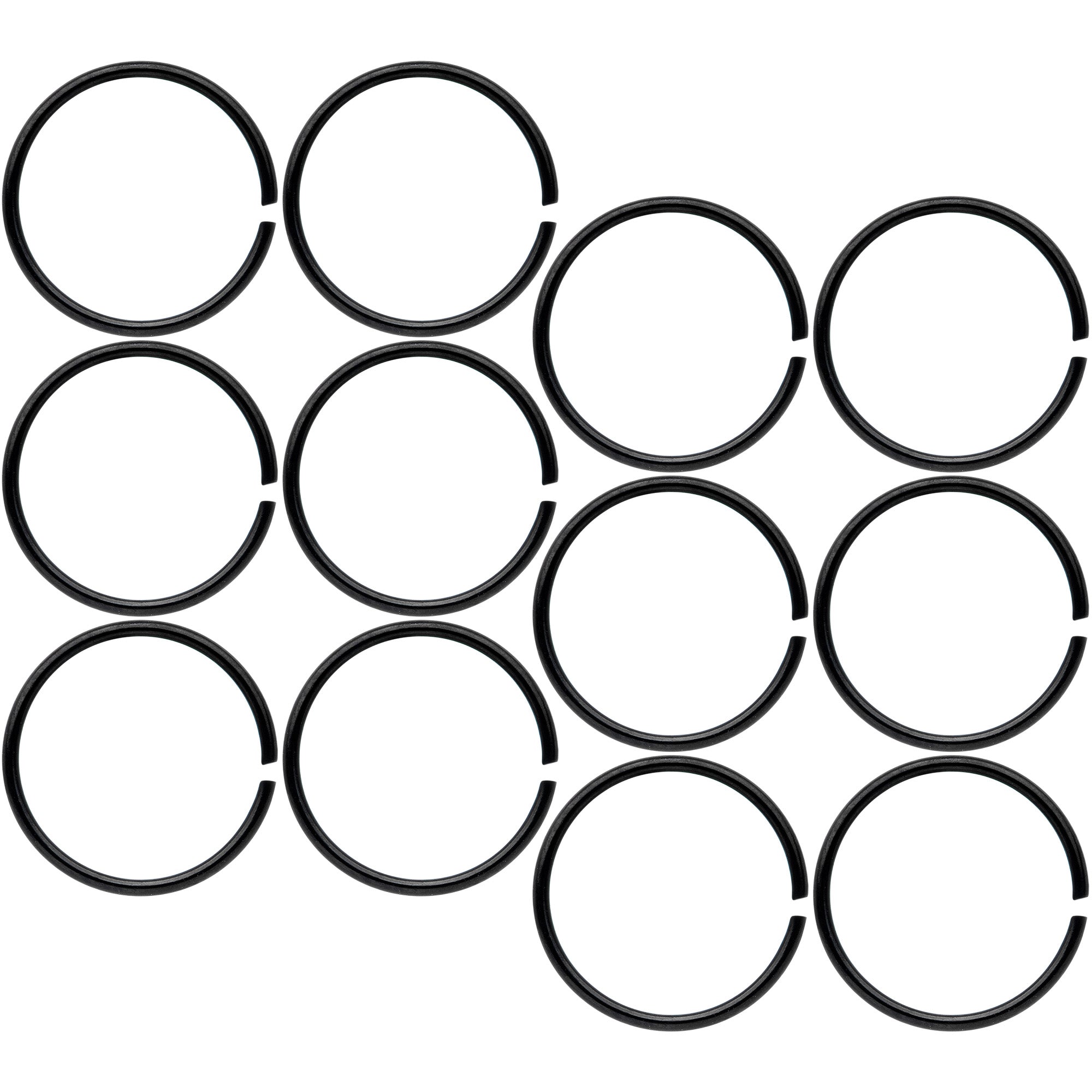BodyCandy 22G 5/16 Black Anodized Seamless Circular Ring Set of 12 — main product shot