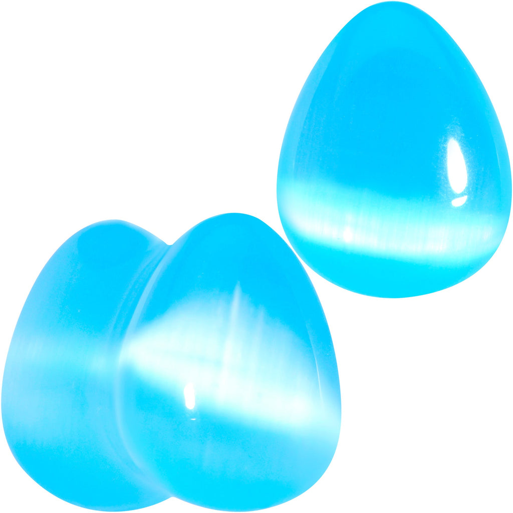 BodyCandy Light Blue Glass Teardrop Plug Set — alternative angle