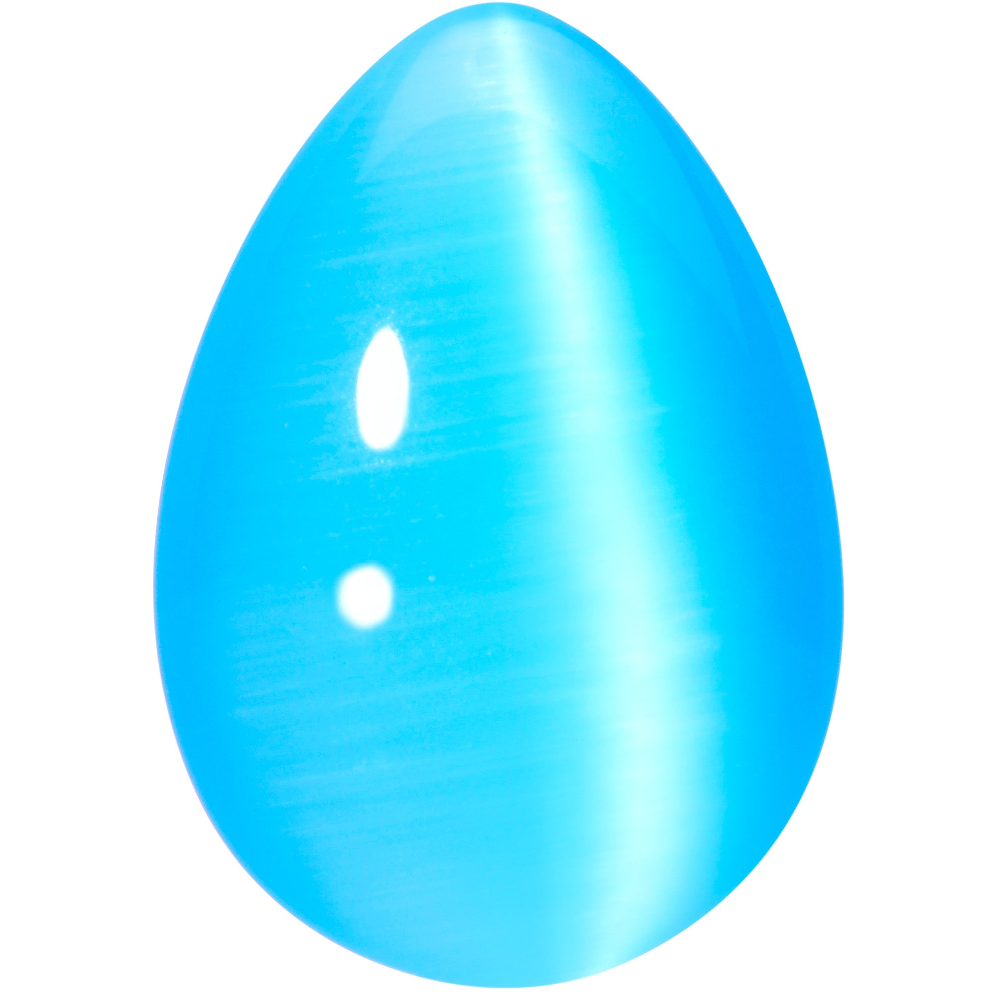 BodyCandy Light Blue Glass Teardrop Plug Set — side view