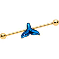 BodyCandy 14G Gold Tone Iridescent Mermaid Tail Industrial Barbell 38mm — main product shot