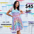 Princess Awesome & Boy Wonder Adult "Smarty Paints" Rainbow Art Supplies Super Twirler Dress with Pockets — main product shot