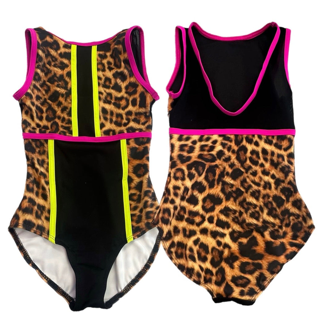 Tightspot Dancewear Center Custom Limited Edition Electric Cheetah Leotard — main product shot