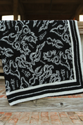 Whiskey Black & Co Lucky & Blessed Black Boot Stitch Blanket — folded blanket product shot