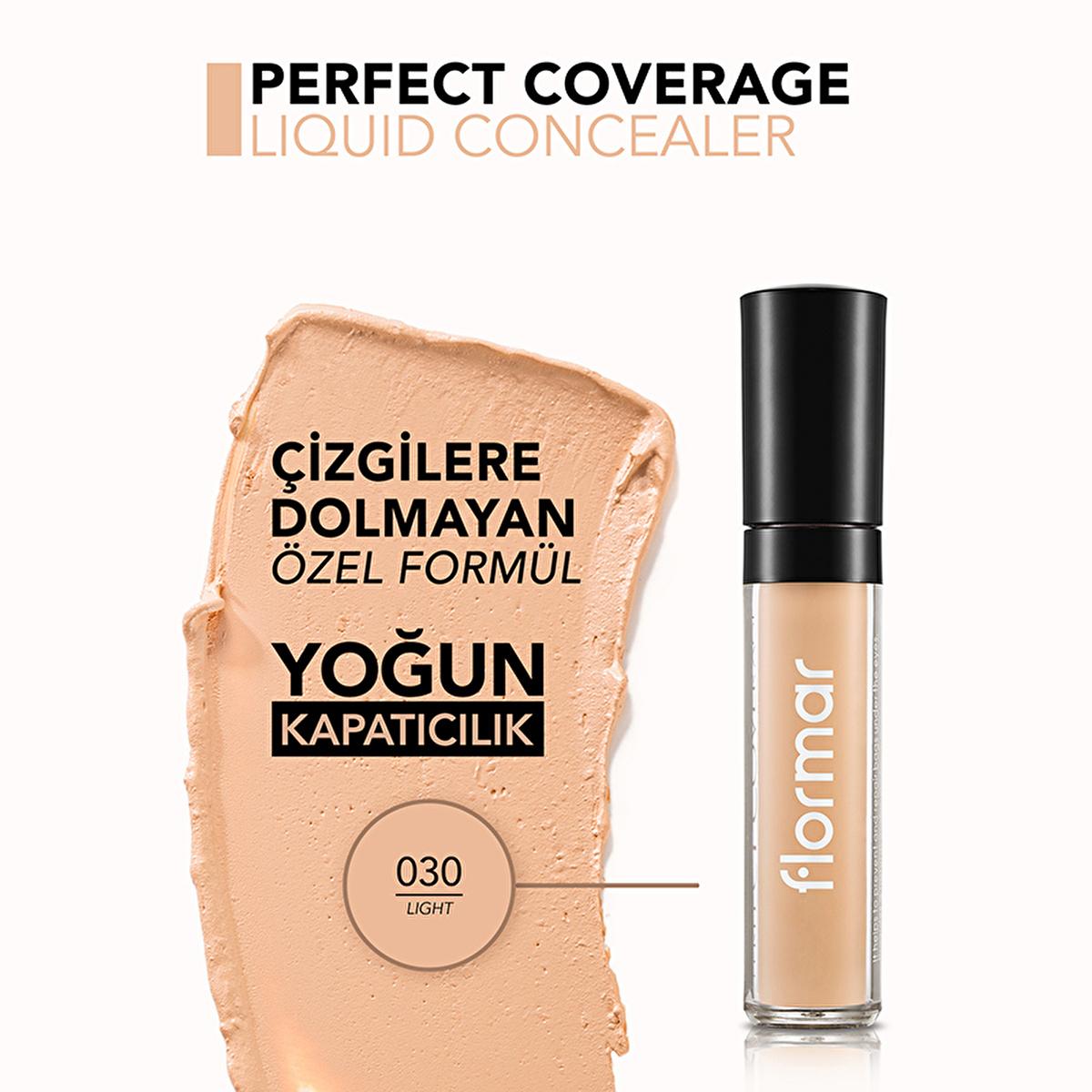 Flormar Perfect Coverage Liquid Concealer - Natural Finish, Medium Coverage, Lightweight Formula