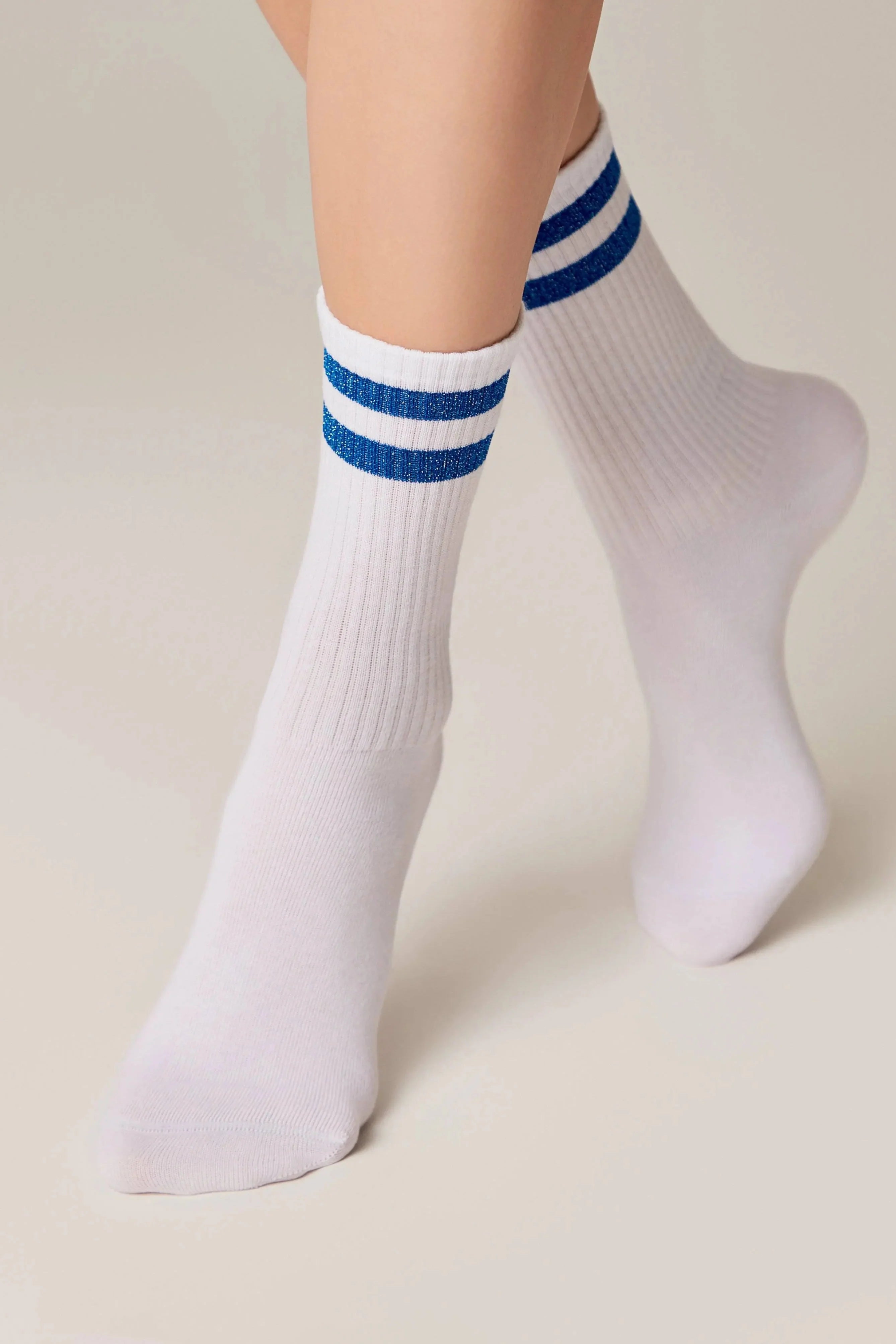 TheRanok.com Conte Cotton Long Socks Active 157 - Lurex Stripes — comparison shot
