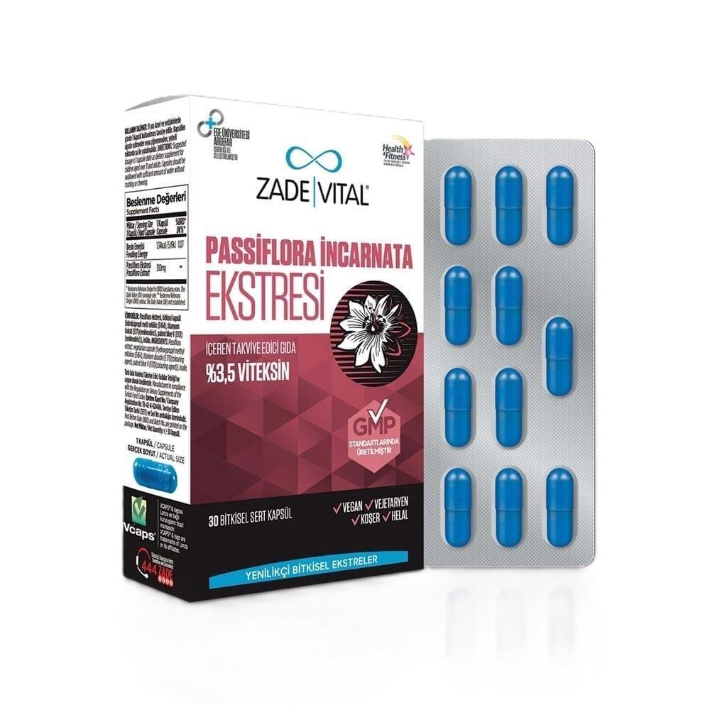 Zade Vital Passiflora Extract Supplement - 300mg Vegetarian Capsules, 30 Count