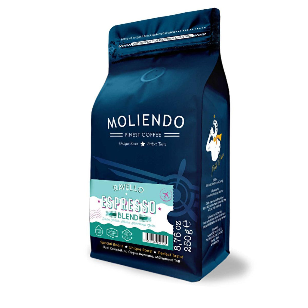 Moliendo Ravello 100% Arabica Espresso Blend Coffee Beans - Specialty Coffee for Connoisseurs with Chocolate & Citrus Notes