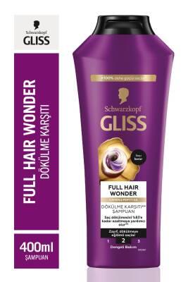 Gliss Full Hair Wonder Anti-Hair Loss Shampoo: Strengthens, Volumizes Thin Hair with Biotin & Collagen - 400ml