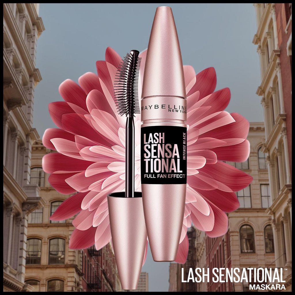 Maybelline New York Lash Sensational Mascara - Intense Black, Volumizing & Lengthening with Rosehip Oil