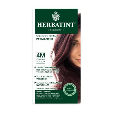 Herbatint 4M Mahogany Chestnut Hair Dye - Natural, Ammonia & Paraben Free Hair Color for Gray Coverage & Sensitive Scalp