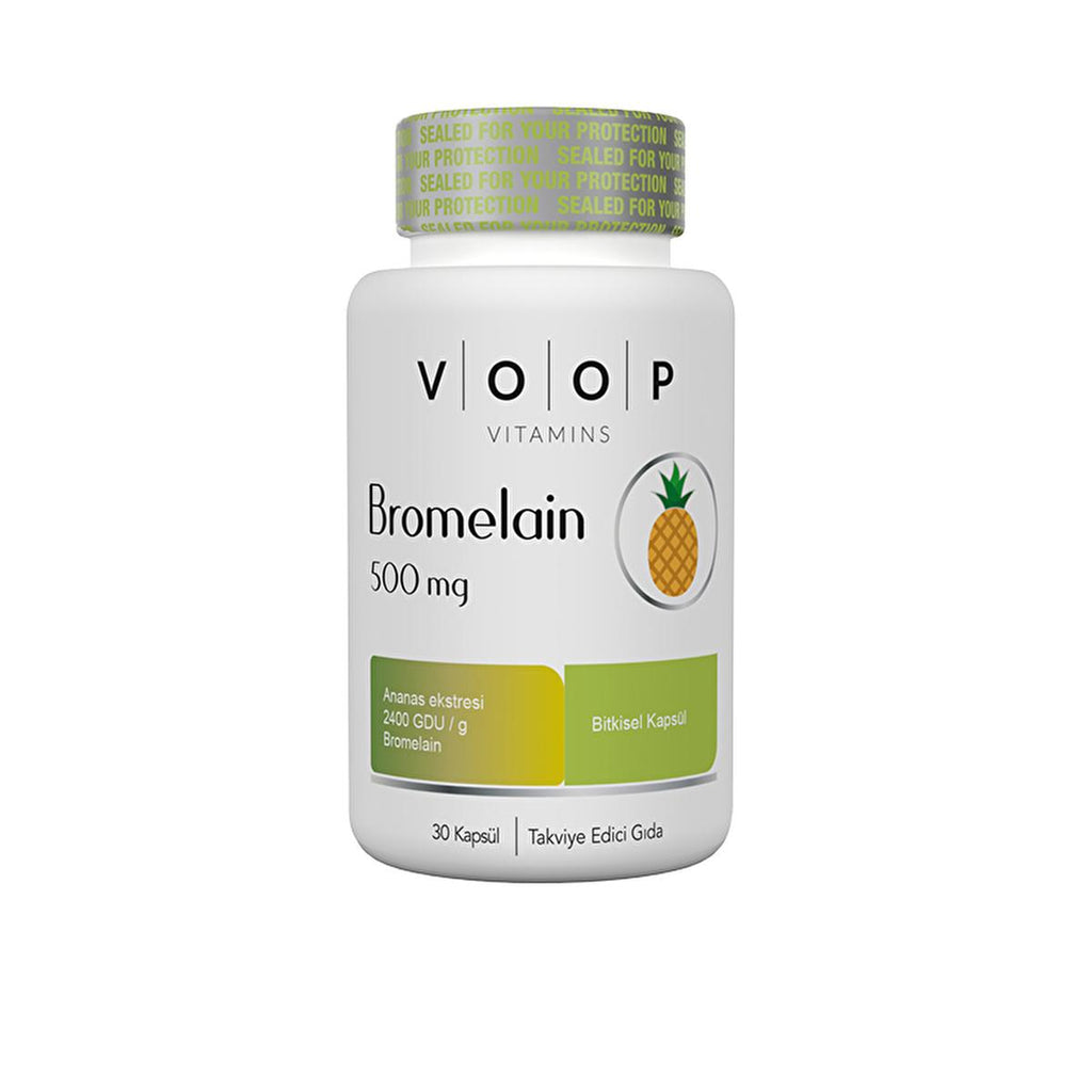 Voop Bromelain Supplement: Natural Digestive Support & Anti-Inflammatory - Pineapple Enzymes, Vegan Capsules, 30 Count