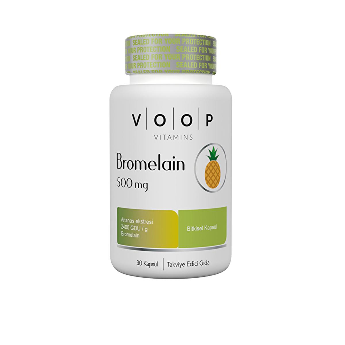 Voop Bromelain Supplement: Natural Digestive Support & Anti-Inflammatory - Pineapple Enzymes, Vegan Capsules, 30 Count
