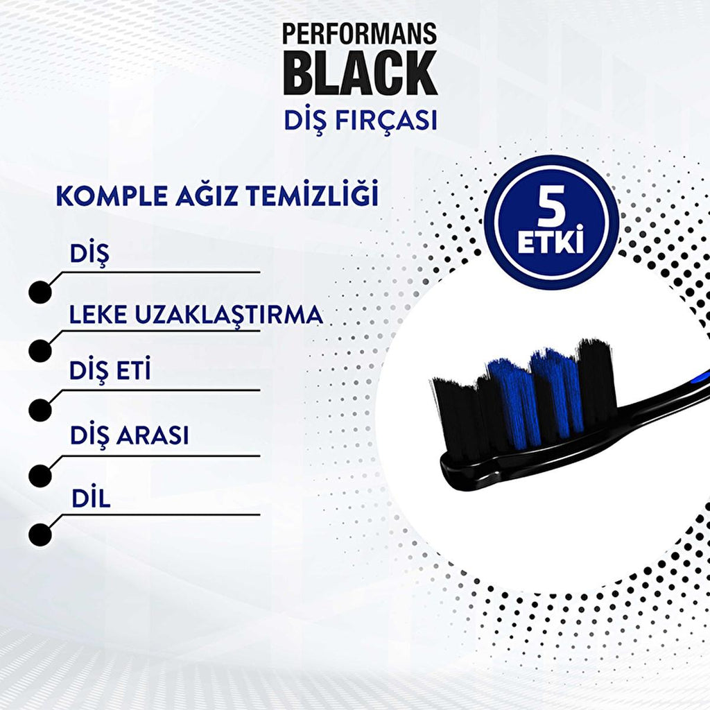 Signal Manual Toothbrush Performance Black - Soft Bristle, Ergonomic Design for Gentle Gum Care