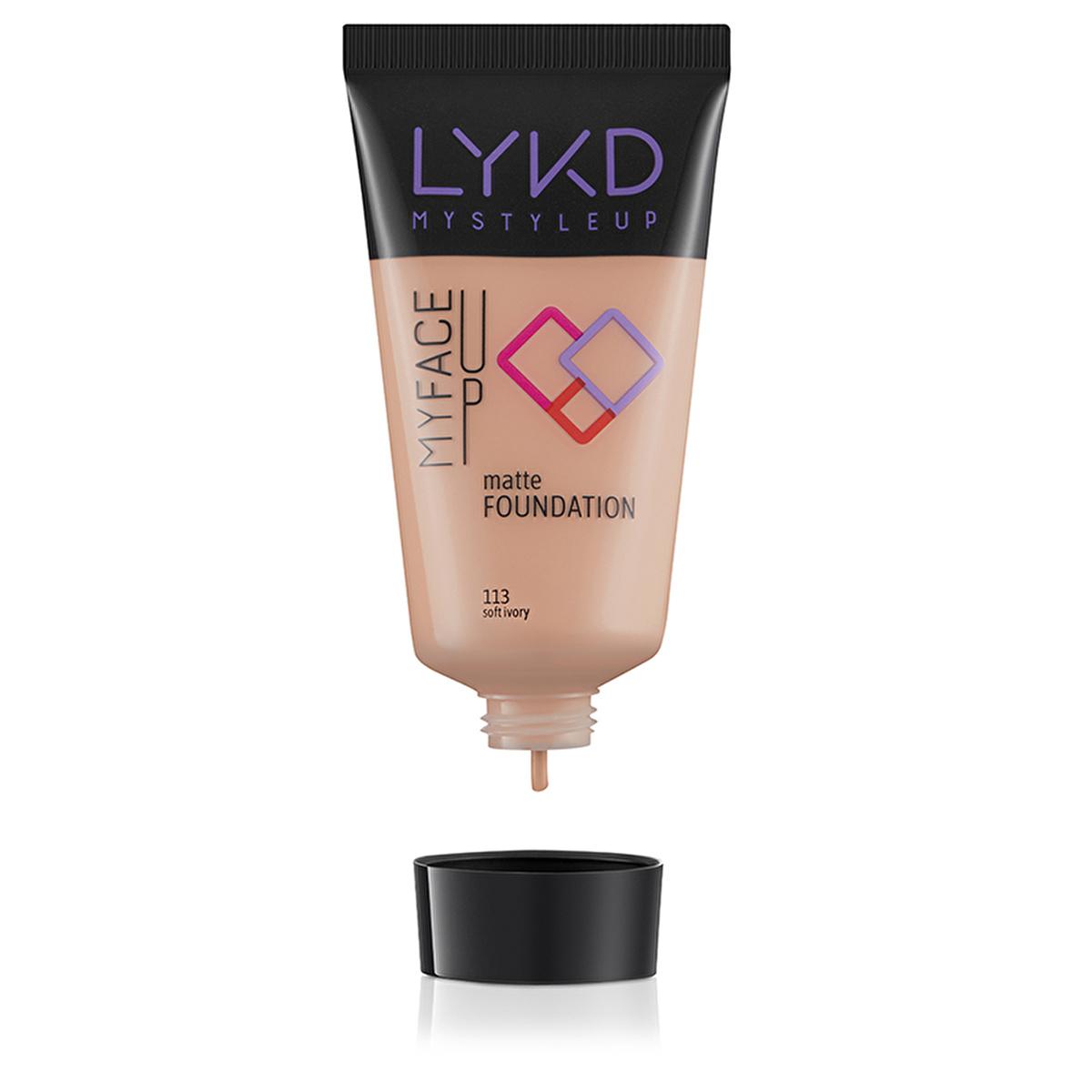 LYKD Matte Foundation 113 Soft Ivory - Long-Lasting Matte Foundation for Flawless Makeup