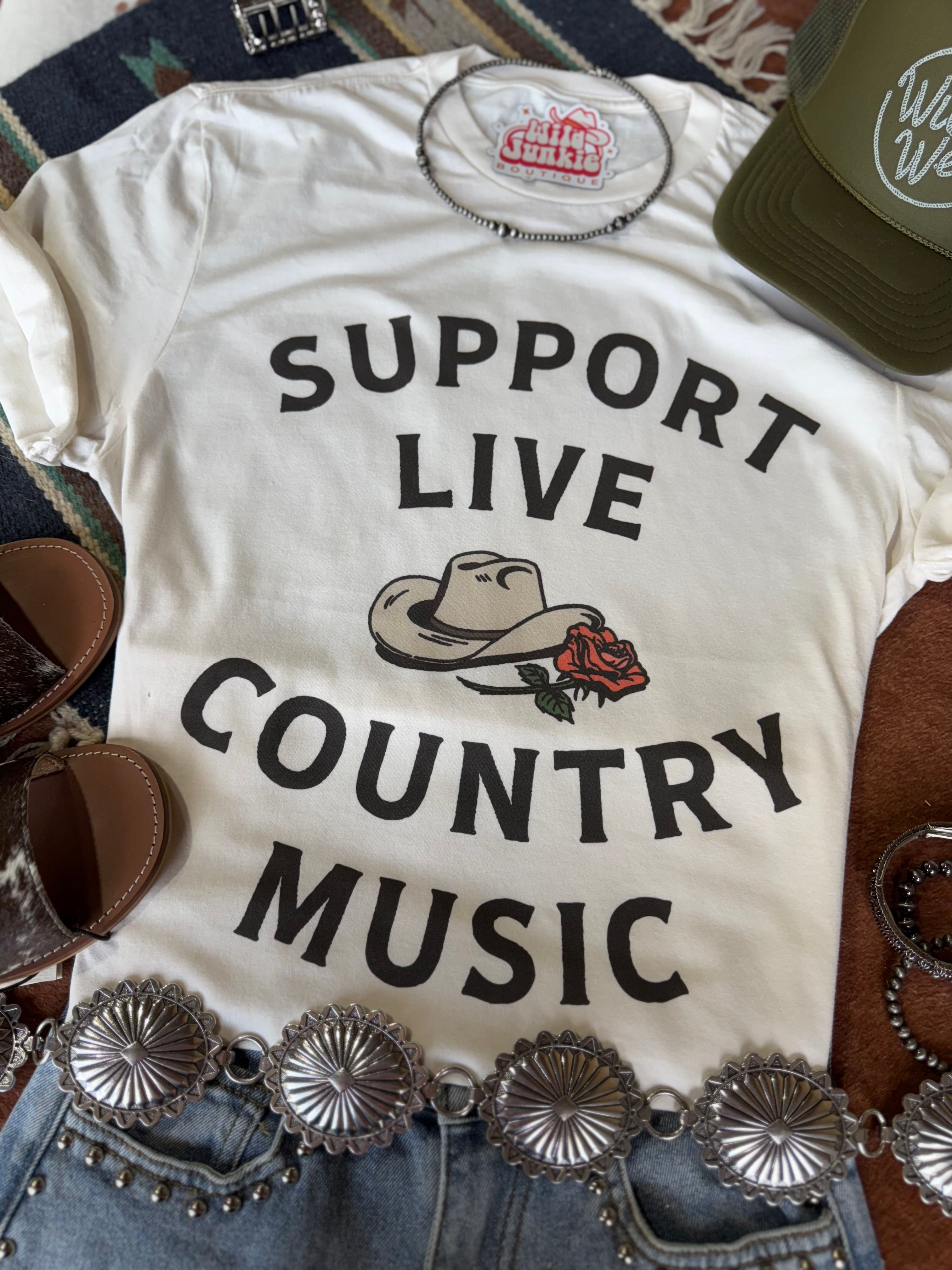 Wild Junkie Live Country Music Graphic Tee — main product shot