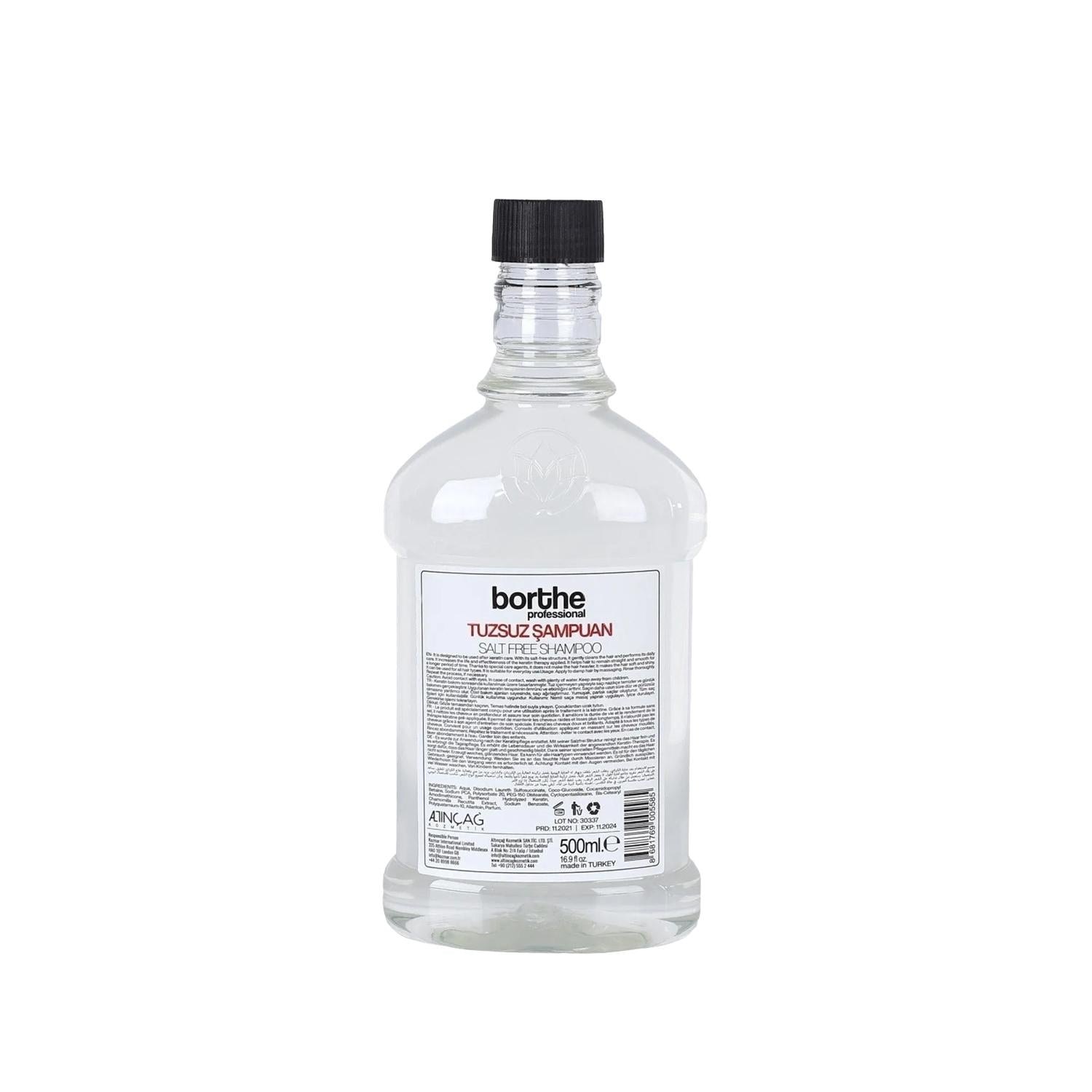 Borthe Professional Salt-Free Shampoo 500ml - Gentle Hair Care for Sensitive Scalp