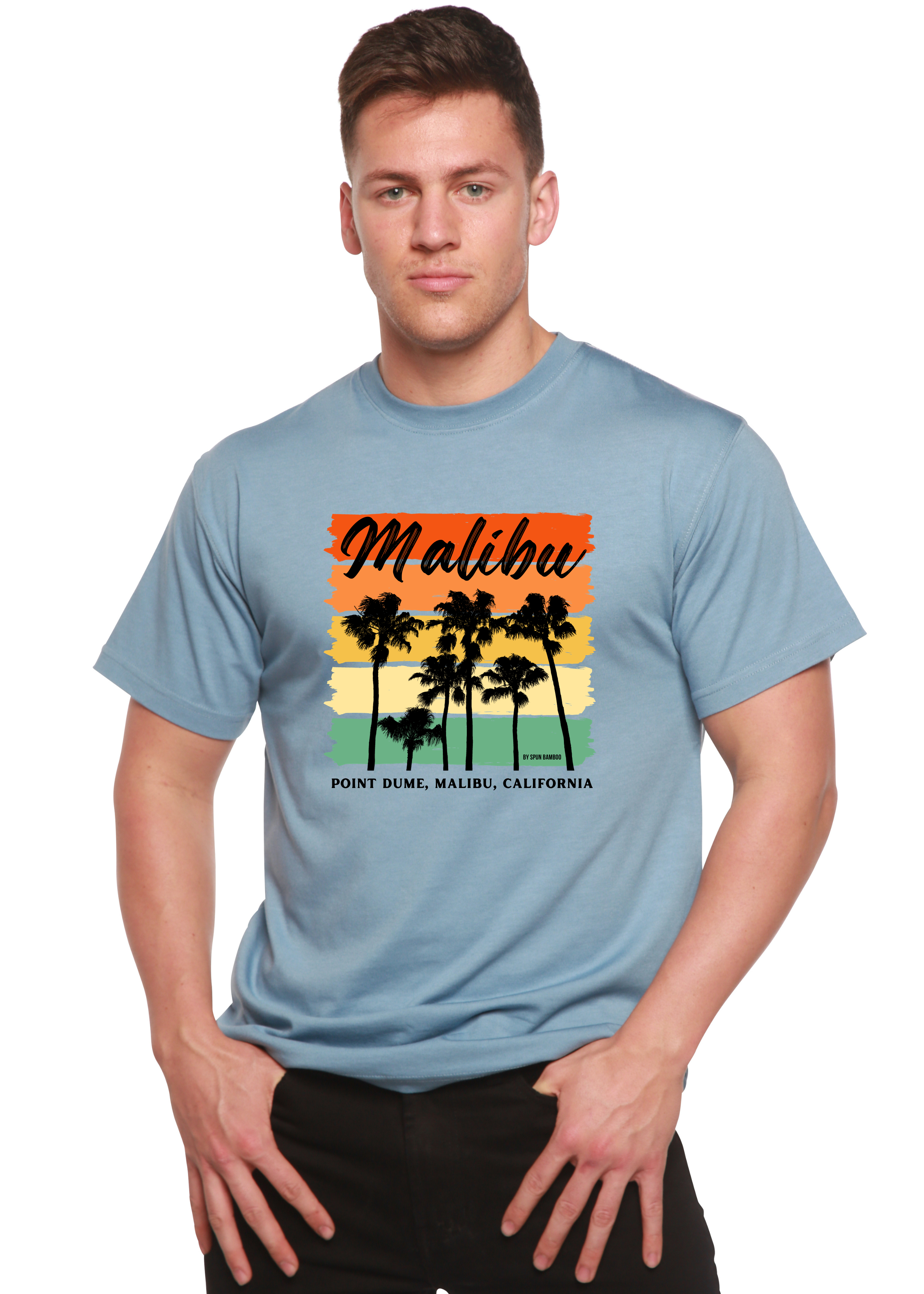 Spun Bamboo Malibu Unisex Bamboo Viscose/Organic Cotton Short Sleeve Graphic T-Shirt — comparison shot