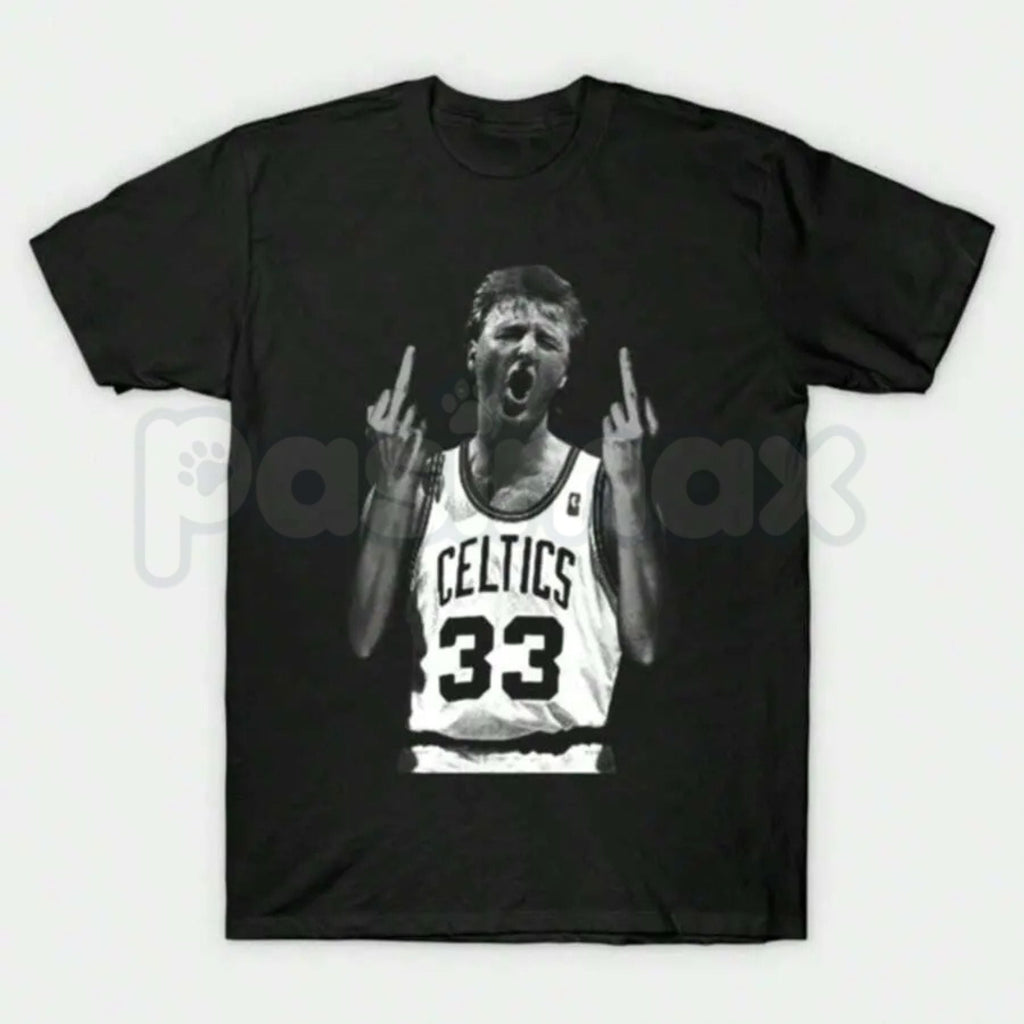 Larry Bird Retro 90s Graphic T-Shirt – Vintage Boston Basketball Men's Tee, Premium 100% Cotton Hardwood Legend Top, Soft Lived-In Heavyweight Sportswear Heritage Shirt, Made in USA