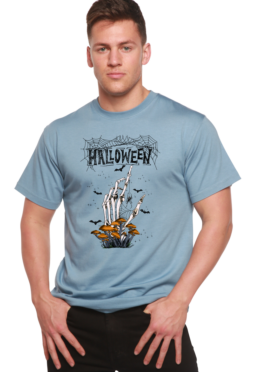 Spun Bamboo Halloween Men's Bamboo Viscose/Organic Cotton Short Sleeve Graphic T-Shirt — main product shot