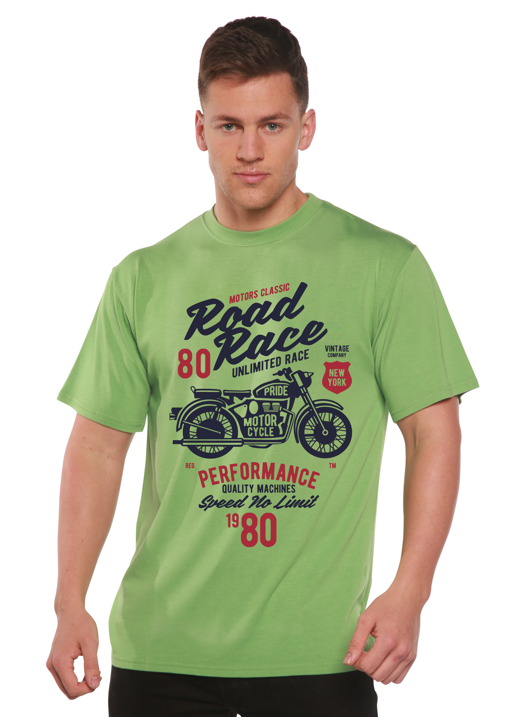 Spun Bamboo Road Race Motorcycles Spun Bamboo® Men's Bamboo Viscose/Organic Cotton Short Sleeve Graphic T-Shirt — alternative