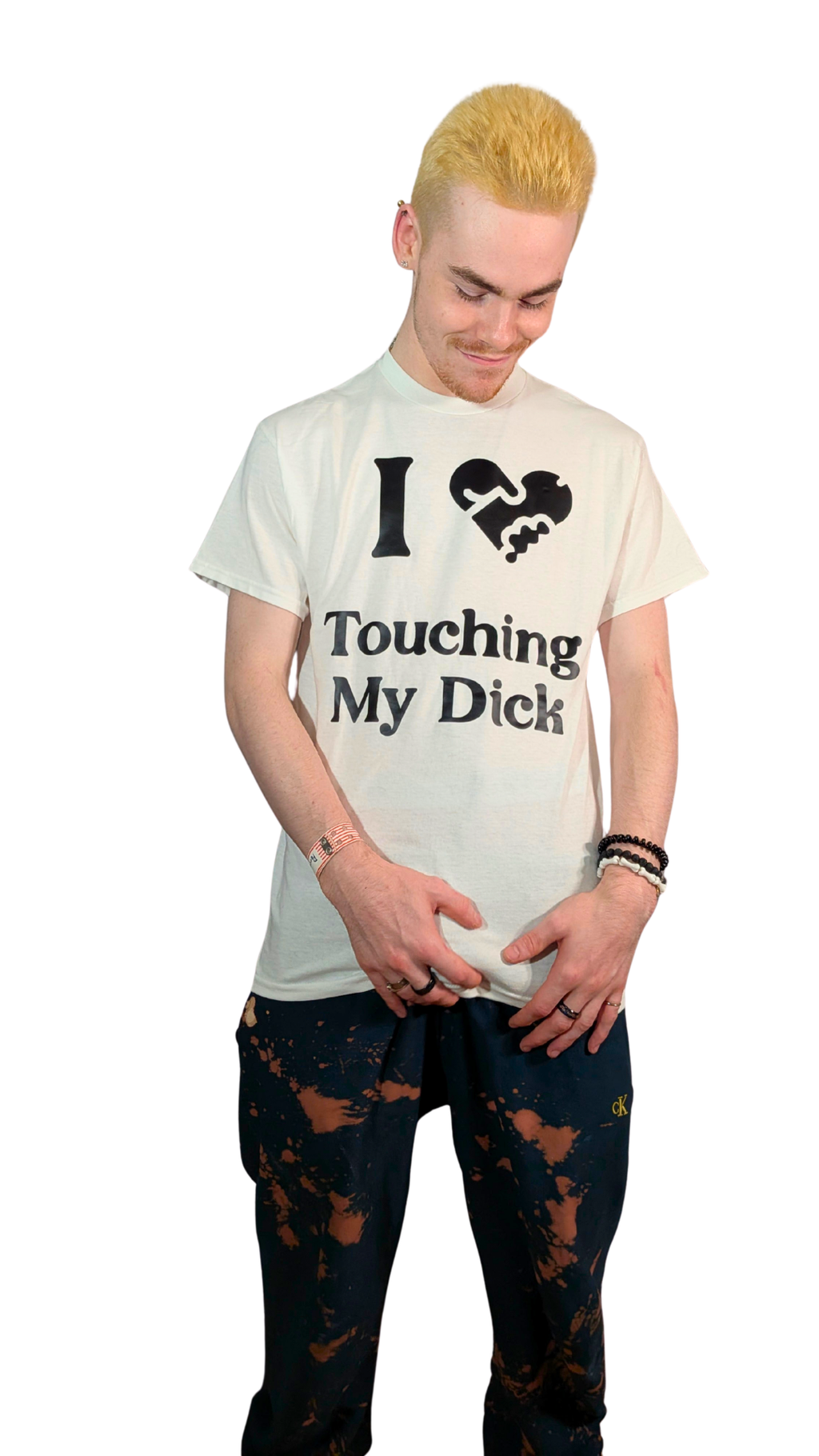 Hustle City Clothing I ♥ Touching My Dick Graphic T-Shirt — color detail