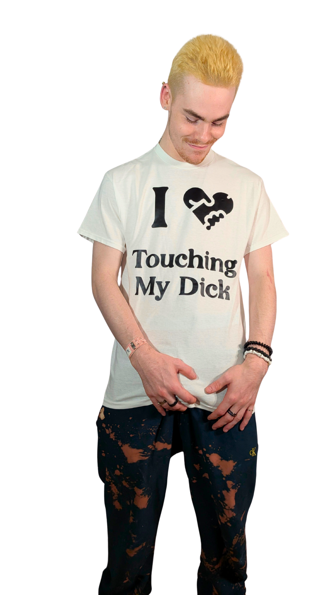 Hustle City Clothing I ♥ Touching My Dick Graphic T-Shirt — color detail