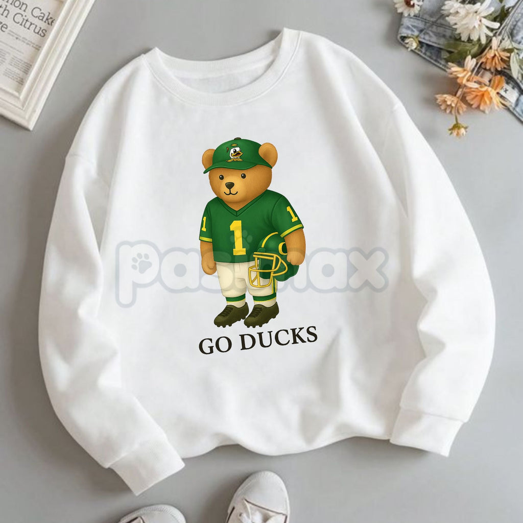 Pasimax All Team College Football Teddy Bear Sweatshirt – Retro Mascot Graphic Crewneck — alternative angle