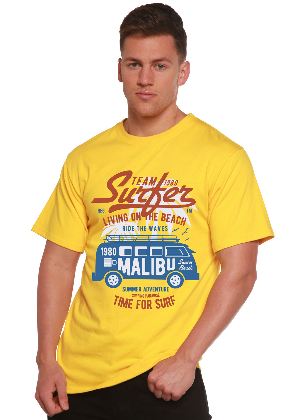 Spun Bamboo Team Surfer Spun Bamboo® Men's Bamboo Viscose/Organic Cotton Short Sleeve Graphic T-Shirt — alternative angle