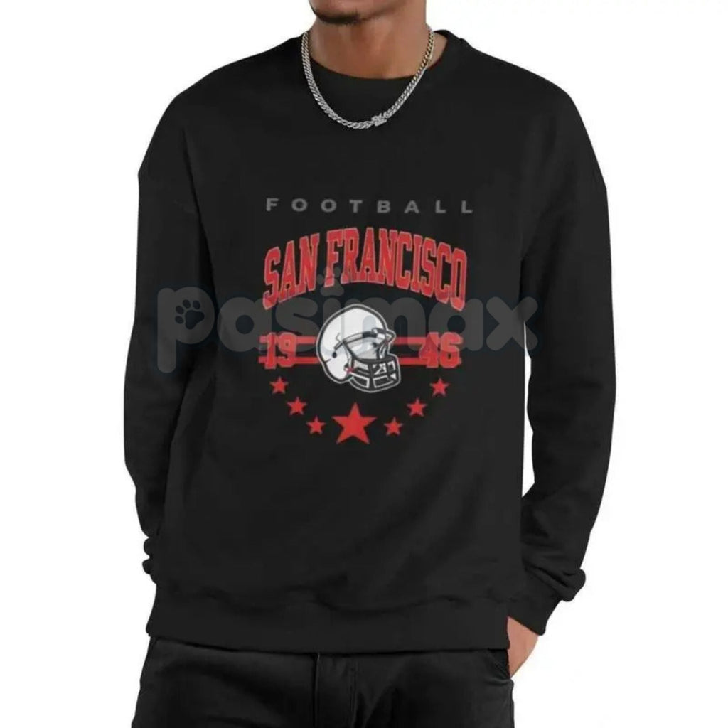 Pasimax 90s All Team Football Sweatshirt – Vintage 1960s Retro Fan Crewneck — alternative angle