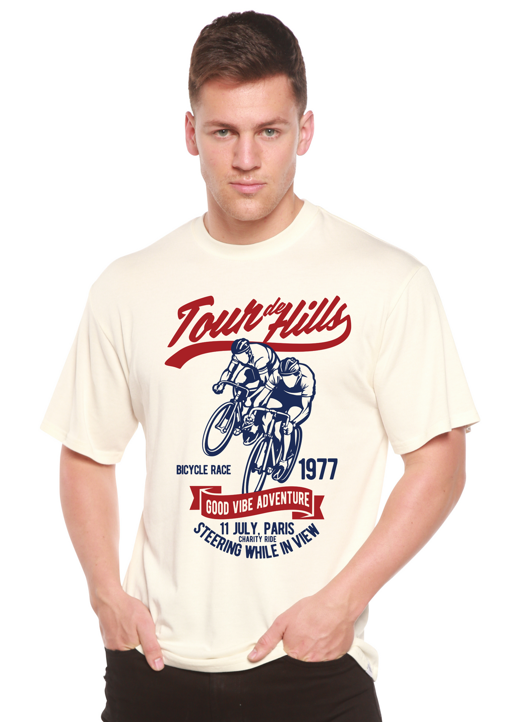 Spun Bamboo Tour De Hills Spun Bamboo® Men's Bamboo Viscose/Organic Cotton Short Sleeve Graphic T-Shirt — main product shot